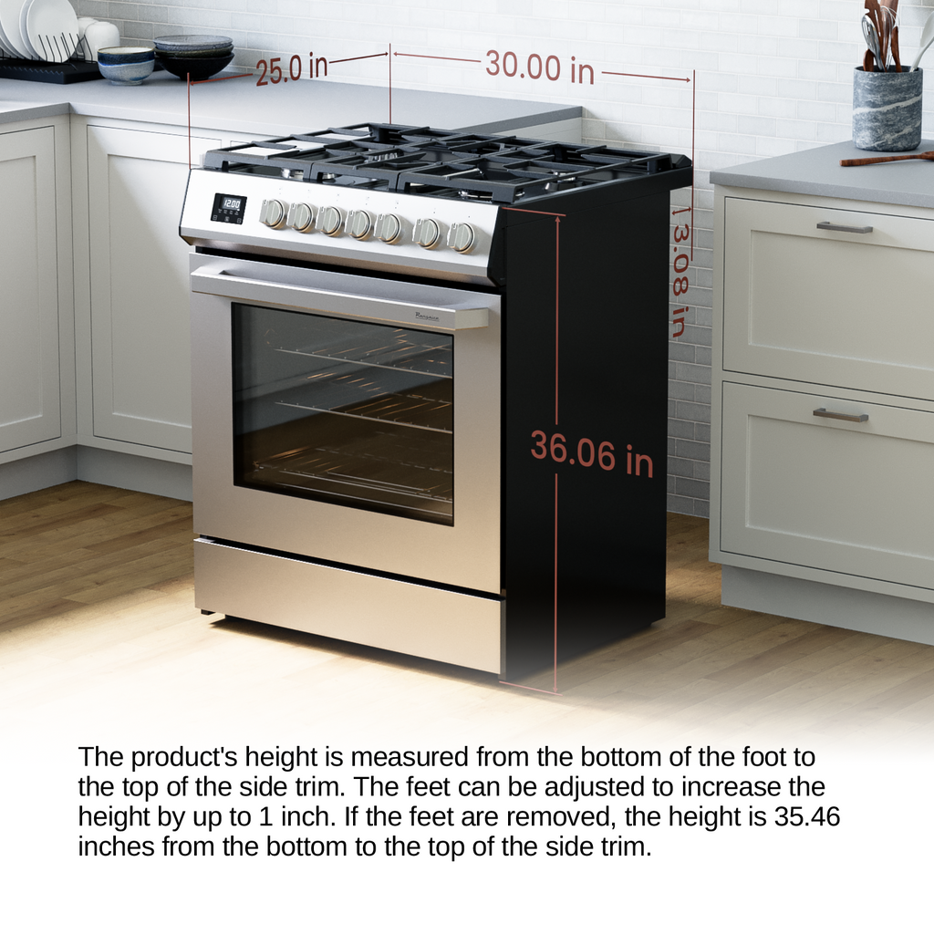 Rangaire 30" Gas Range Convection Oven Slide-in Stainless Steel RRG303TS