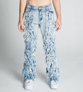 AJ18SK EXTREME FRAYED STACKED JEANS