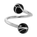Black White Acrylic Swirl Spiral Twister Belly Ring