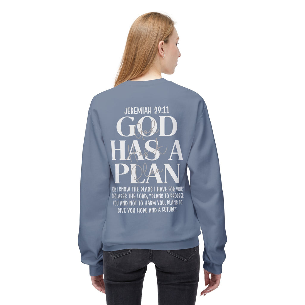 God Has a Plan Crewneck Sweatshirt – Jeremiah 29:11 Christian Pullover