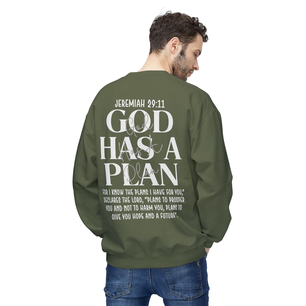 God Has a Plan Crewneck Sweatshirt – Jeremiah 29:11 Christian Pullover