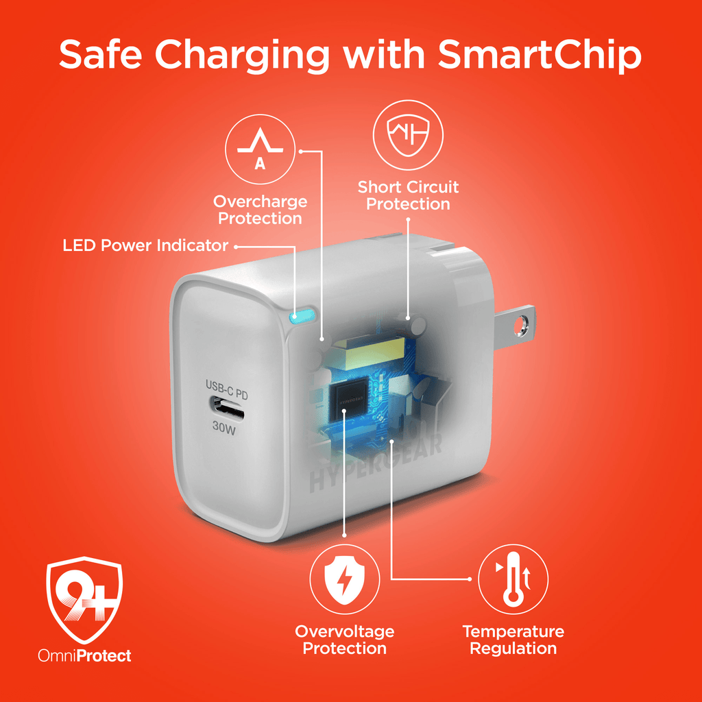 HyperGear 30W USB-C PD Fast Wall Charger with PPS
