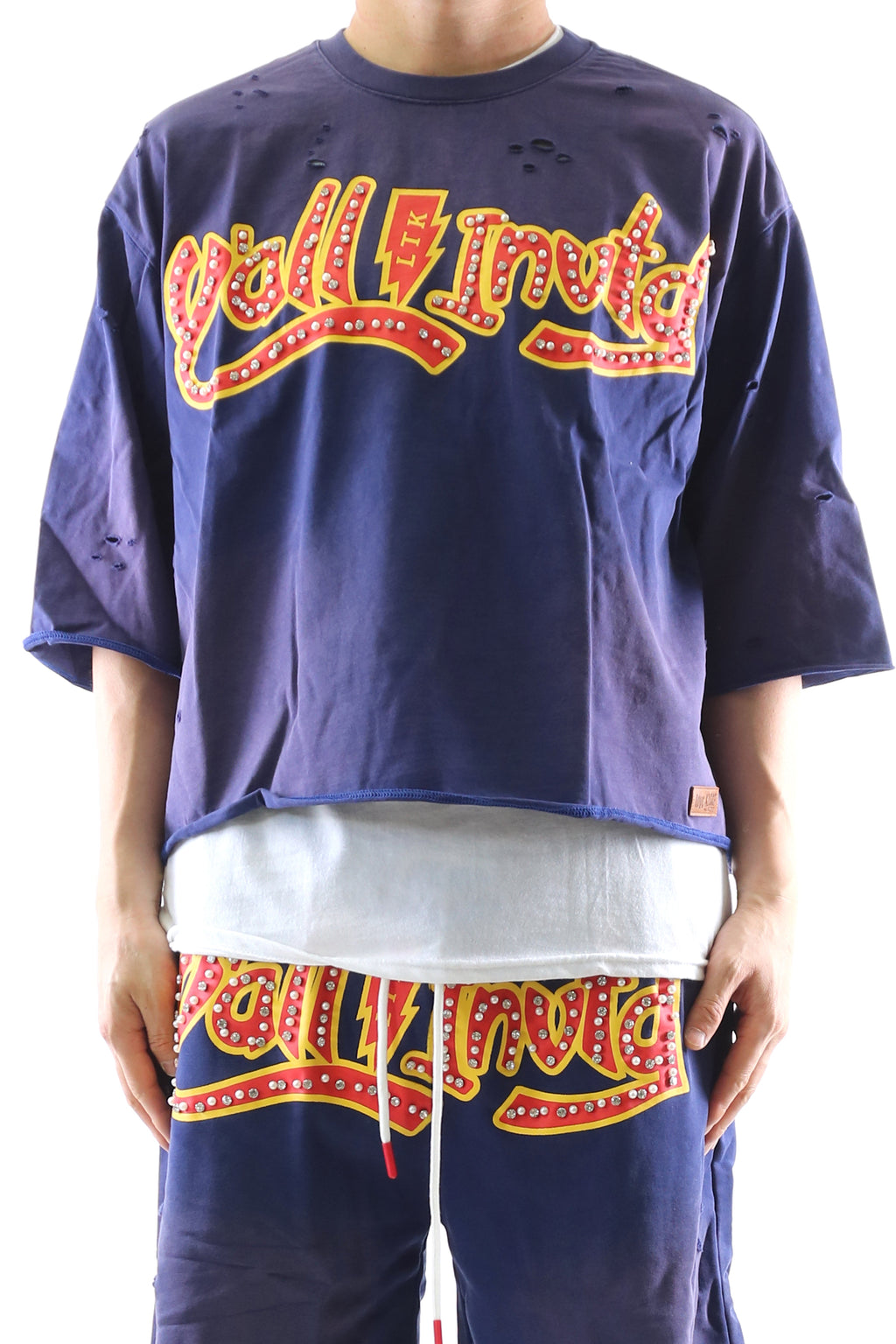 BRUNER S/N Jersey 3/4 Sleeve Crop Top Tee