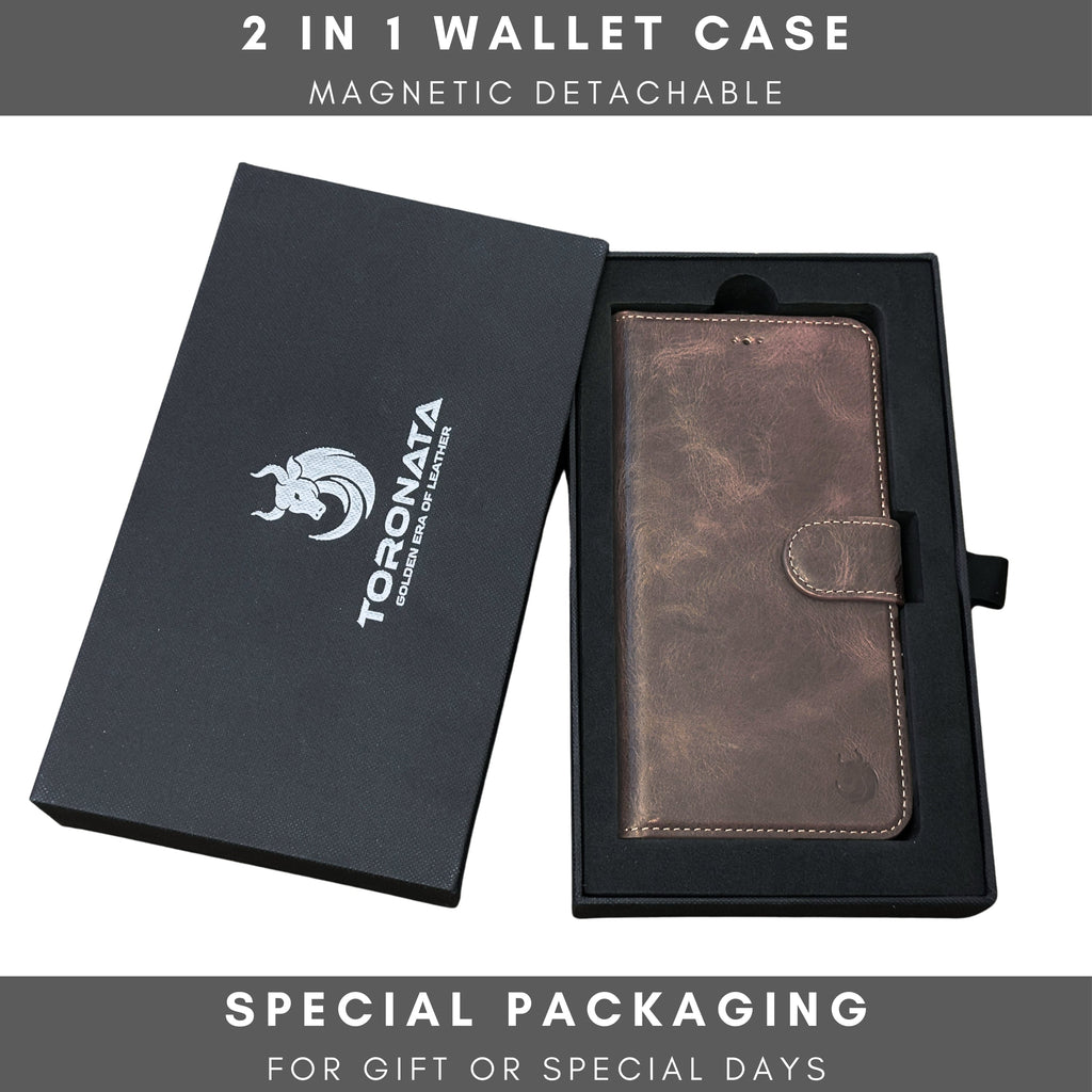 Vegas Premium Leather iPhone 15 Pro Wallet Case with MagSafe | Detachable RFID Blocking Luxury Wallet