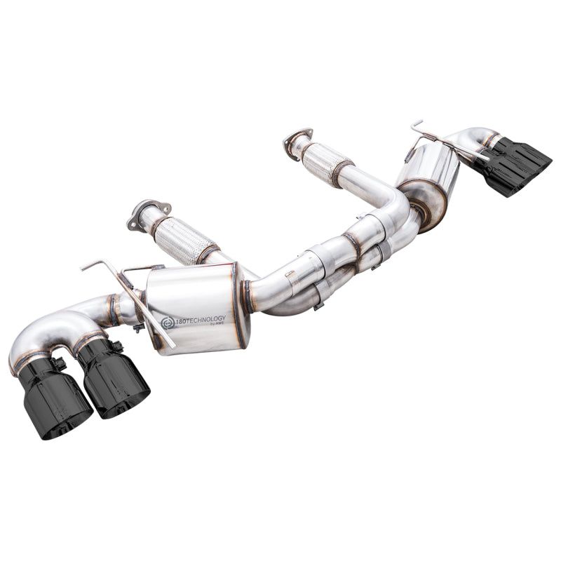 AWE Tuning 2020+ Chevrolet Corvette (C8) Touring Edition Exhaust - Quad Diamond Black Tips