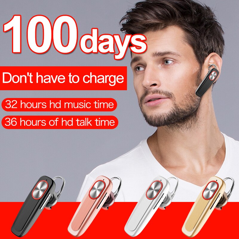 Wireless Bluetooth Headset Long Standby with Mic Handsfree Wireless Bluetooth Earphone Headphones Colorful Ear Hook  For Phone