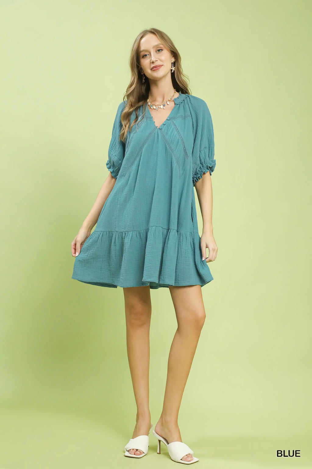 Umgee Cotton Gauze Mini Dress