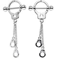 14G 5/8 Hold Me In Handcuffs Dangle Nipple Shield Set