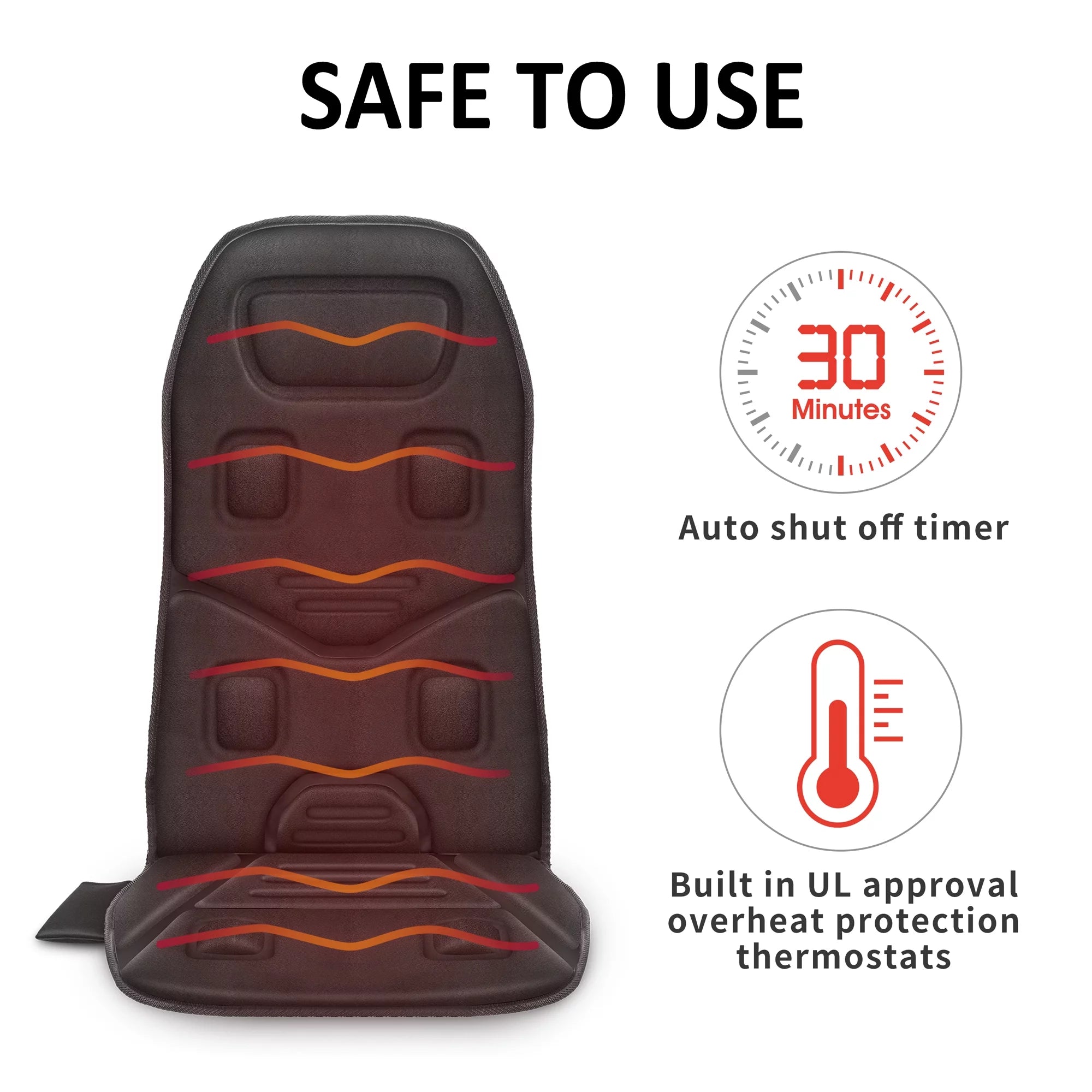 10 Motors Massage Seat Cushion with 3 Level Heating Pad, Vibration Back Massager Chair Pad for Home Office