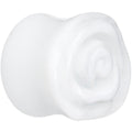 9/16 White Rose Flower Acrylic Saddle Plug
