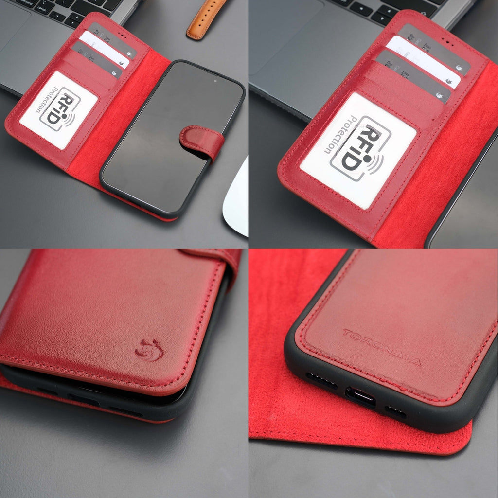 Casper Leather iPhone 15 Pro Max Wallet Case | Detachable MagSafe Compatible RFID Protection