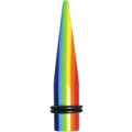 1/2 Acrylic Retro Rainbow Straight Taper