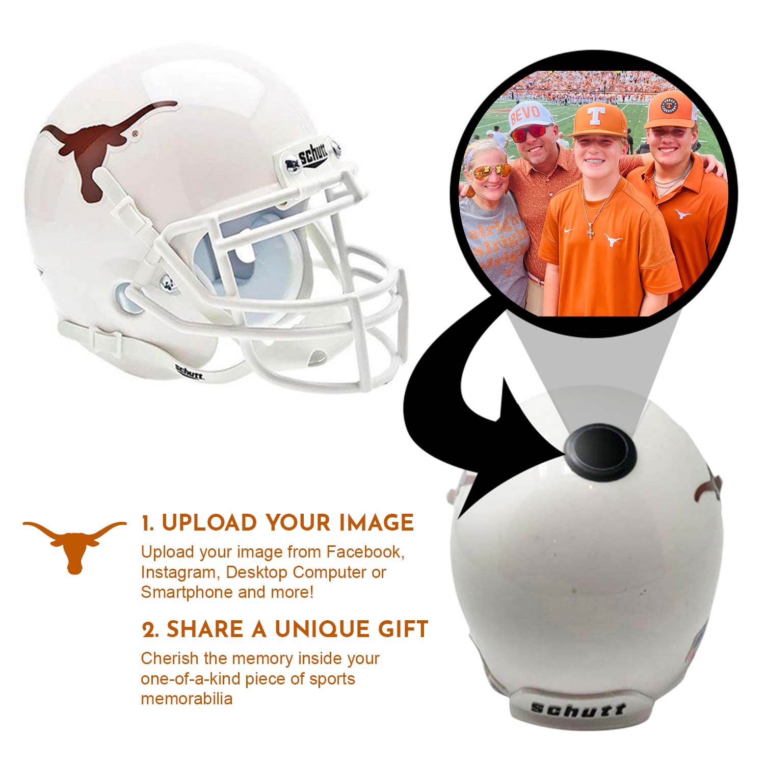 Texas Longhorns College Football Collectible Mini Helmet - Picture Inside - FANZ Collectibles
