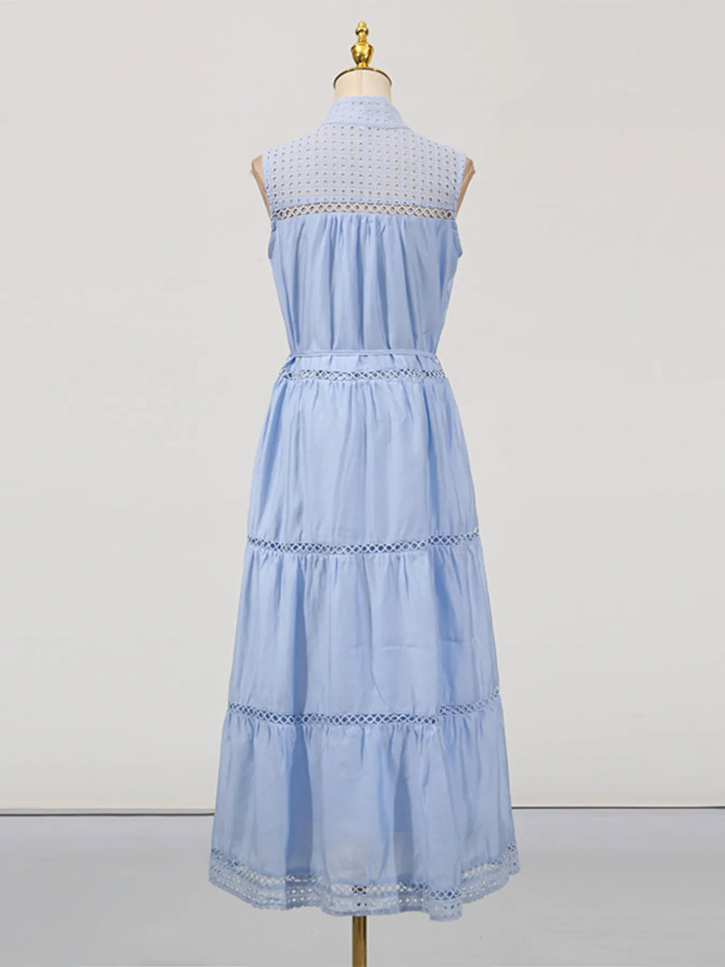 Hollow Out Sleeveless Midi Dress
