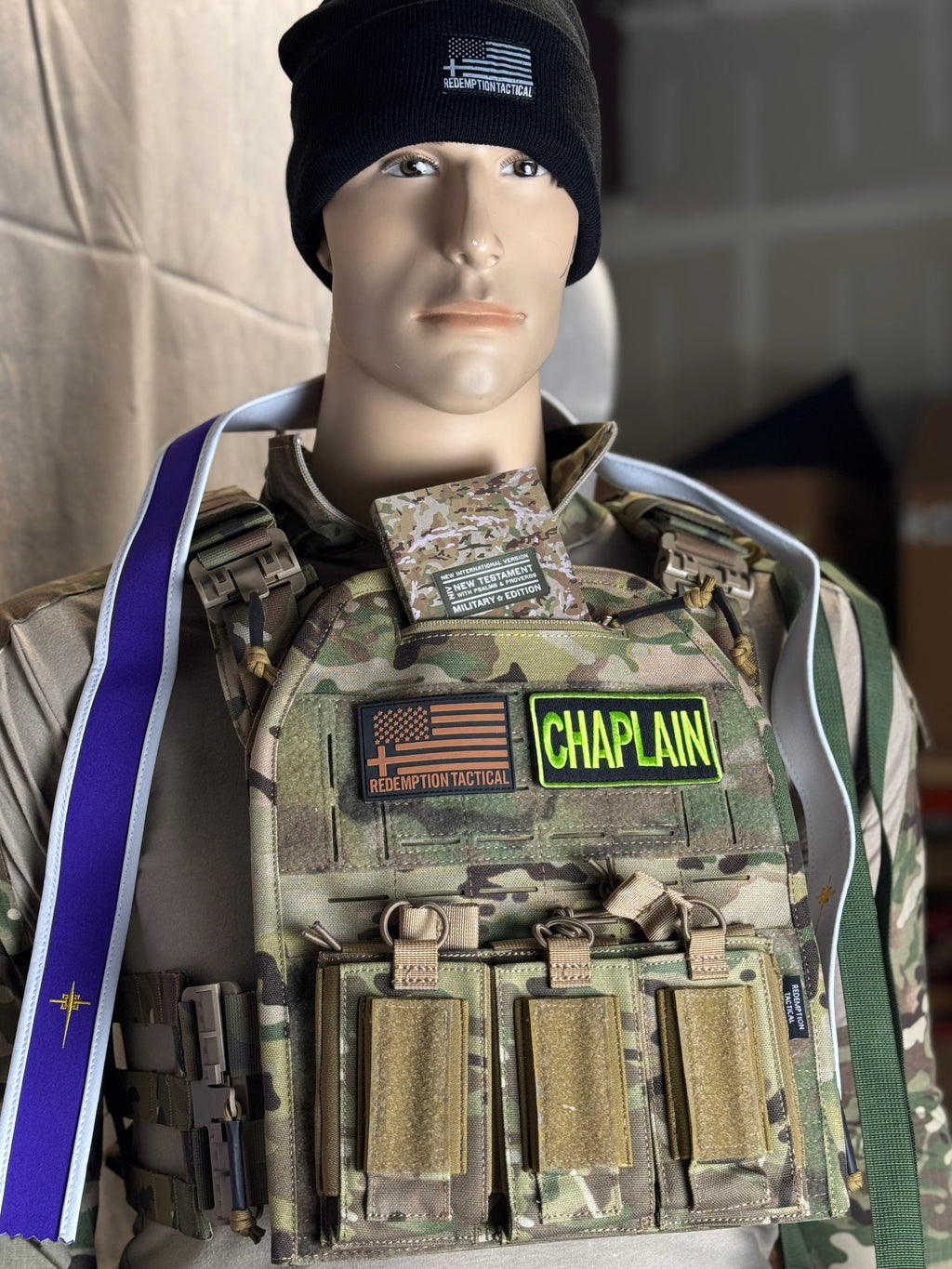 CHAPLAIN Patches (4” x 10”) and (2”x4”) Hook and Loop