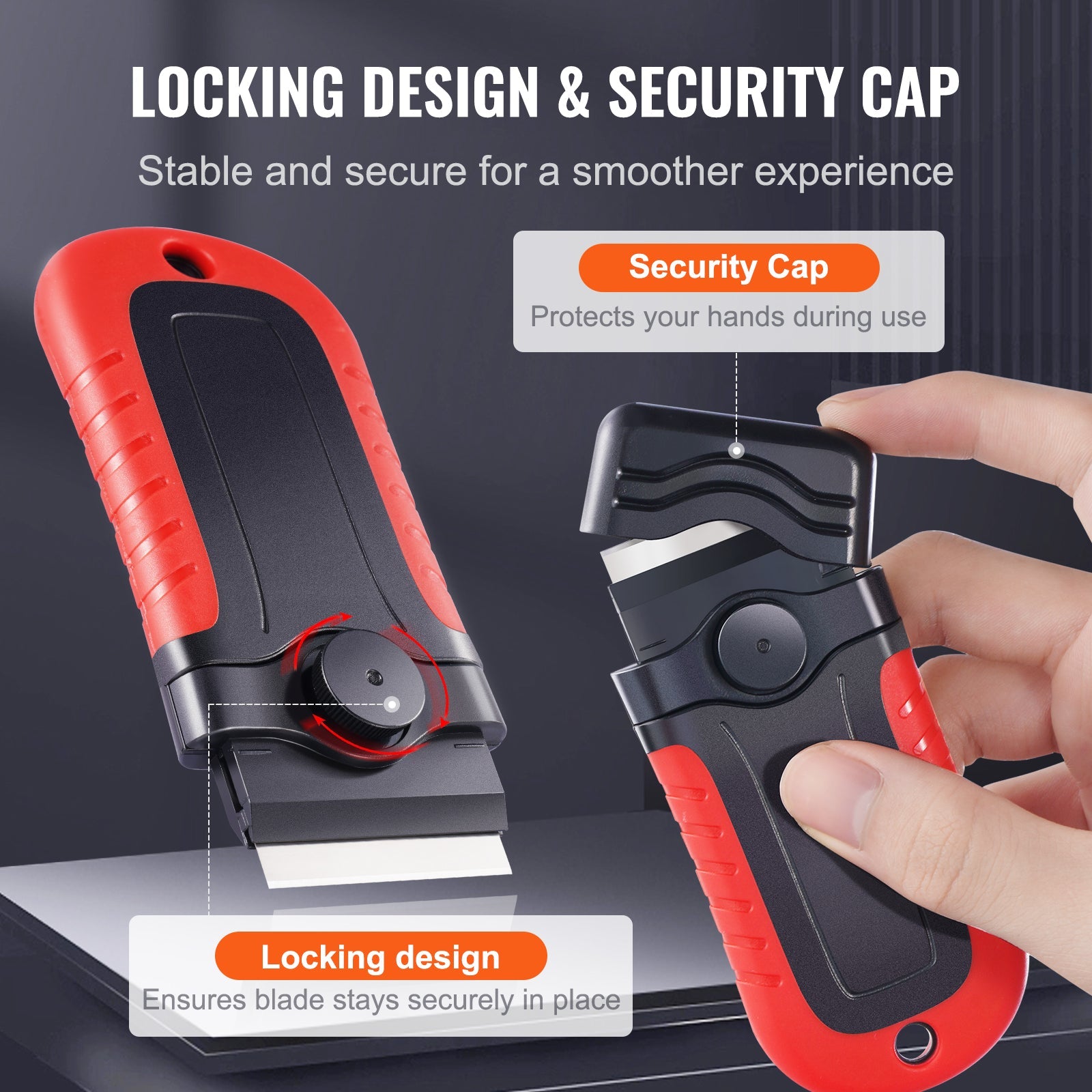 VEVOR Razor Blade Scraper Locking Scraper Tool 15 Extra Blades With