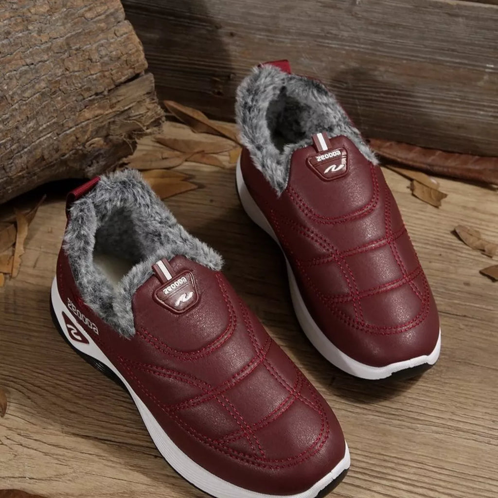 Plush Round Toe Platform Shoes