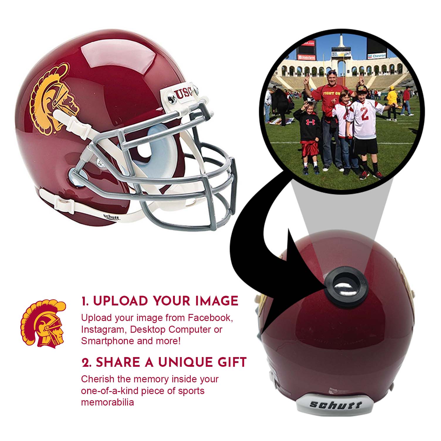 USC Trojans College Football Collectible Mini Helmet - Picture Inside - FANZ Collectibles