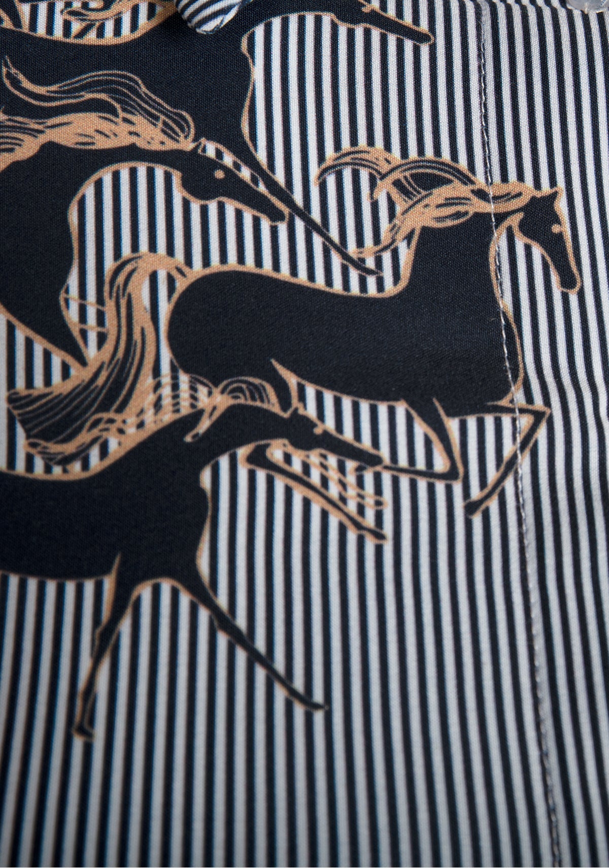 Running Horses Navy Ladies’   Sun Shirt