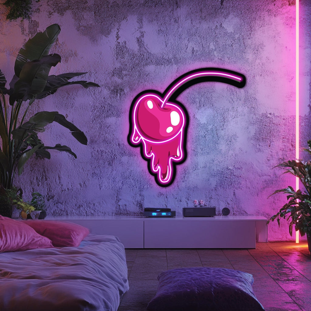 UV Printed Cherry Neon Wall Art- LV0056