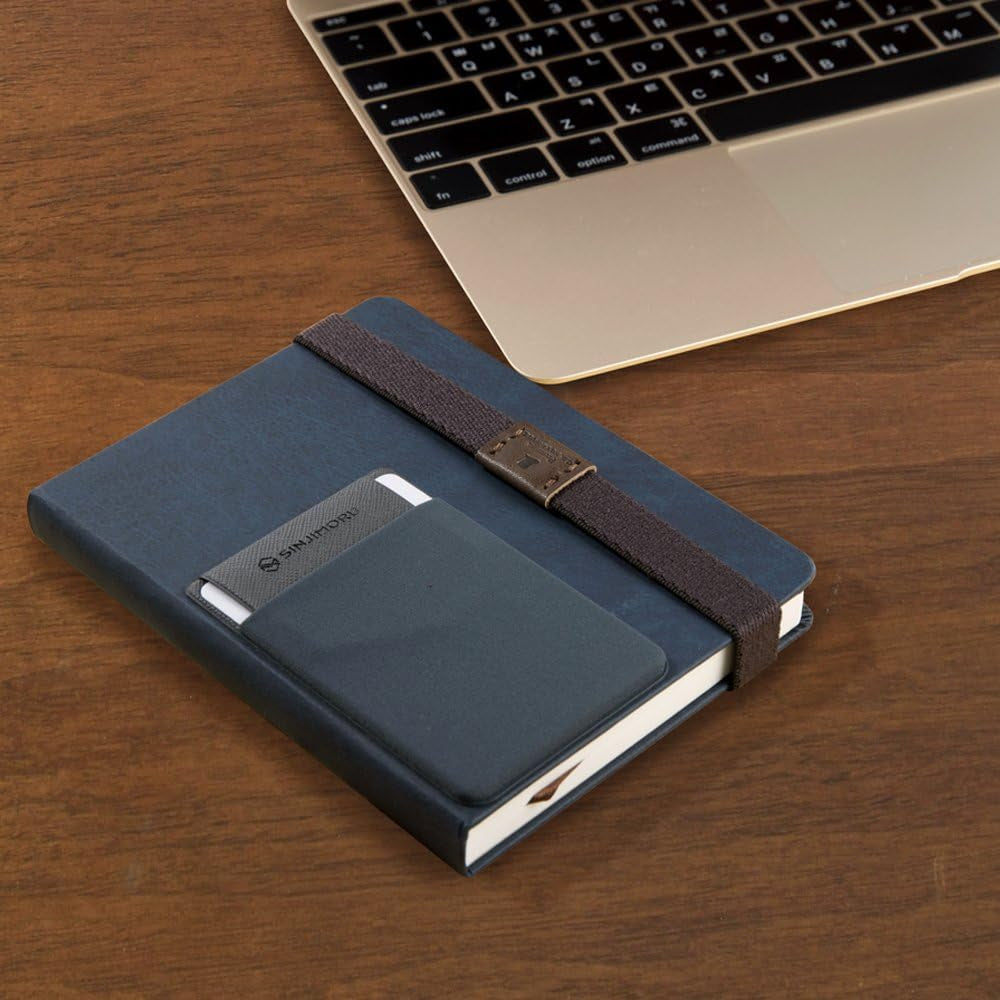 Card Holder for Back of Phone, Stick on Phone Wallet, Black | Sinji Pouch Flap, Stretchy Fabric Credit Card Case, Secure Flap Cover, Adhesive Phone Wallet, Universal Fit