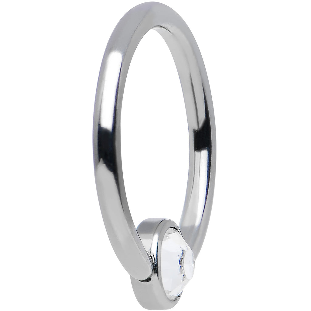 16G 3/8 Aqua Gem Titanium BCR Captive Ring 4mm Flat Disc