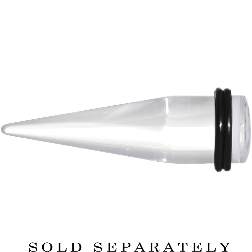 9/16 Clear White Acrylic Set Sail Nautical Anchor Taper