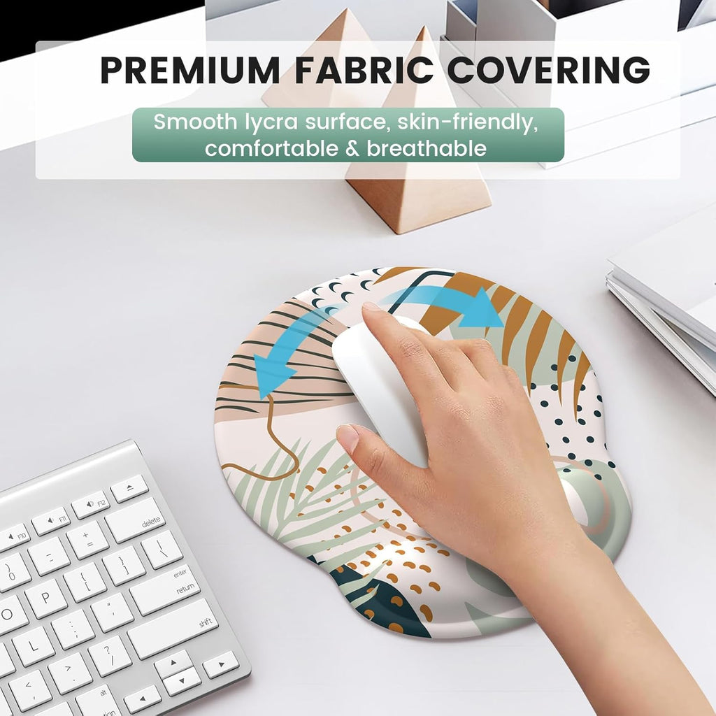 Mouse Pad Wrist Support Keyboard Wrist Rest Set, Ergonomic Mouse Pad with Non-Slip Base for Computer Laptop Home Office + Coasters, Easy Typing & Pain Relief Mouse Mat, Tropical Plants | Ergonomic Mouse Pad with Non-Slip Base for Computer Laptop Home Office + Coasters, Easy Typing & Pain Relief Mouse Mat