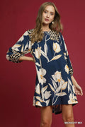Umgee Floral High-Low Babydoll Dress