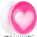 5/8 White Pink Acrylic Adoring Heart Saddle Plug