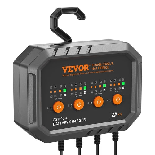 VEVOR Smart Battery Charger, 8-Amp, LiFePO4 Lead-Acid Car Battery