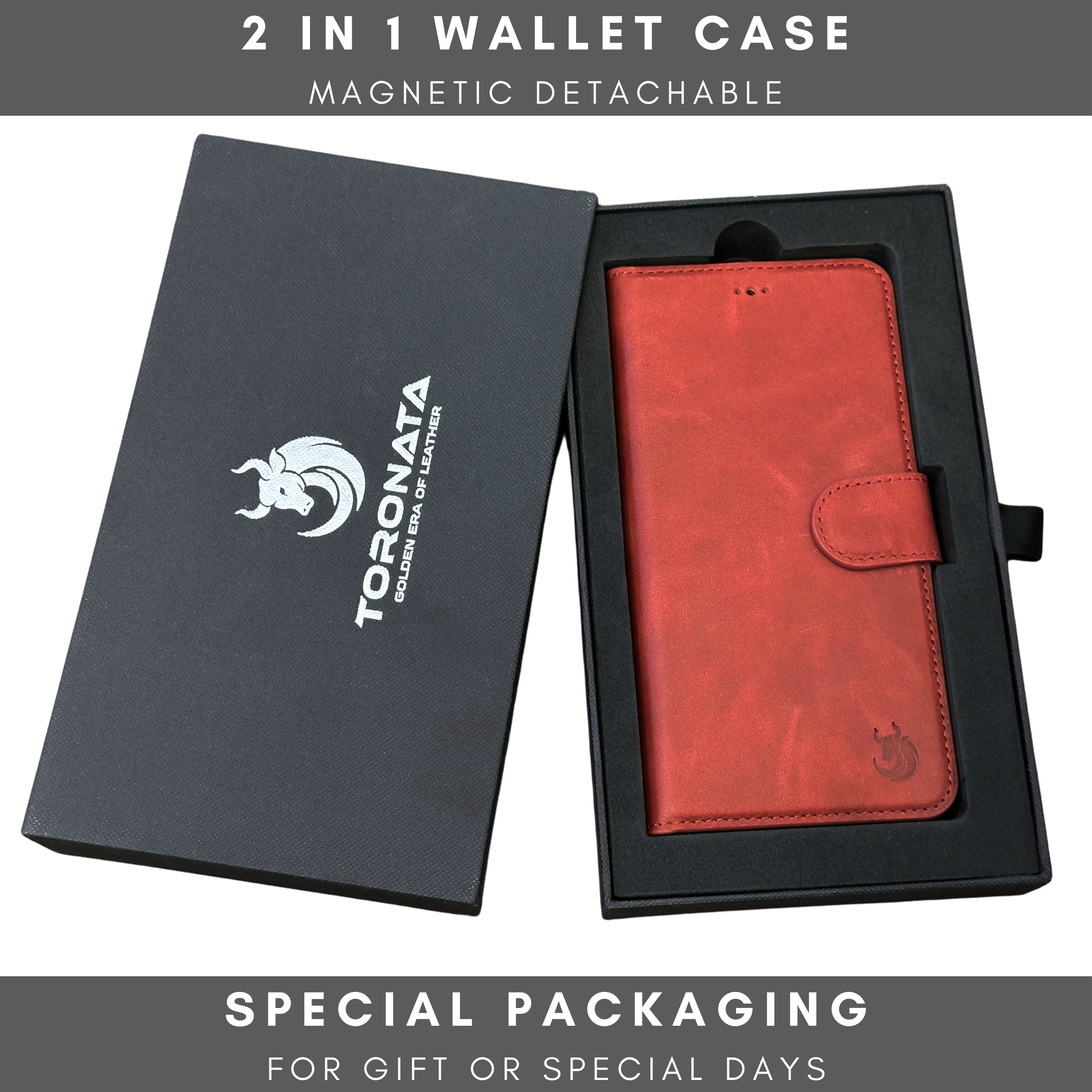Vegas Premium Leather iPhone 15 Wallet Case with MagSafe | Detachable RFID Blocking Luxury Wallet