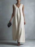 Full Size V-Neck Sleeveless Maxi Dress Plus Size