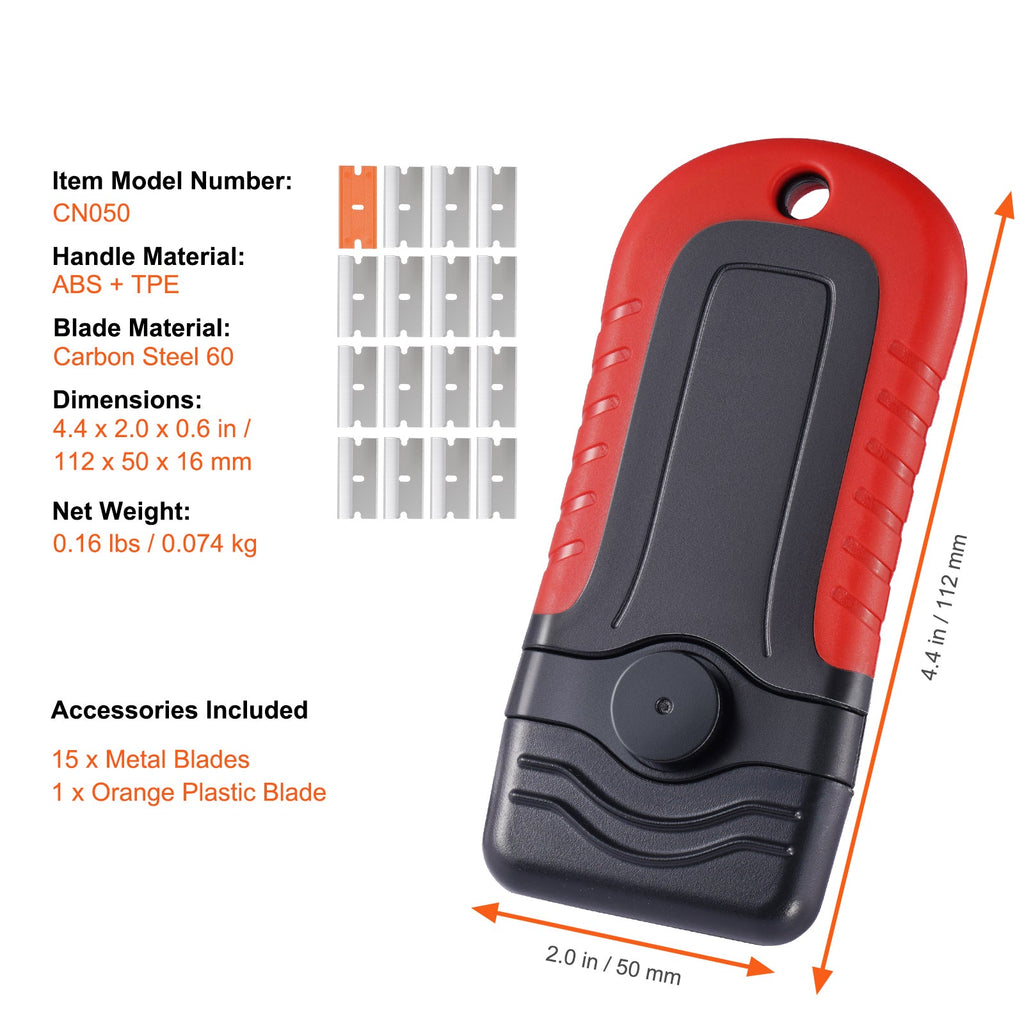 VEVOR Razor Blade Scraper Locking Scraper Tool 15 Extra Blades With
