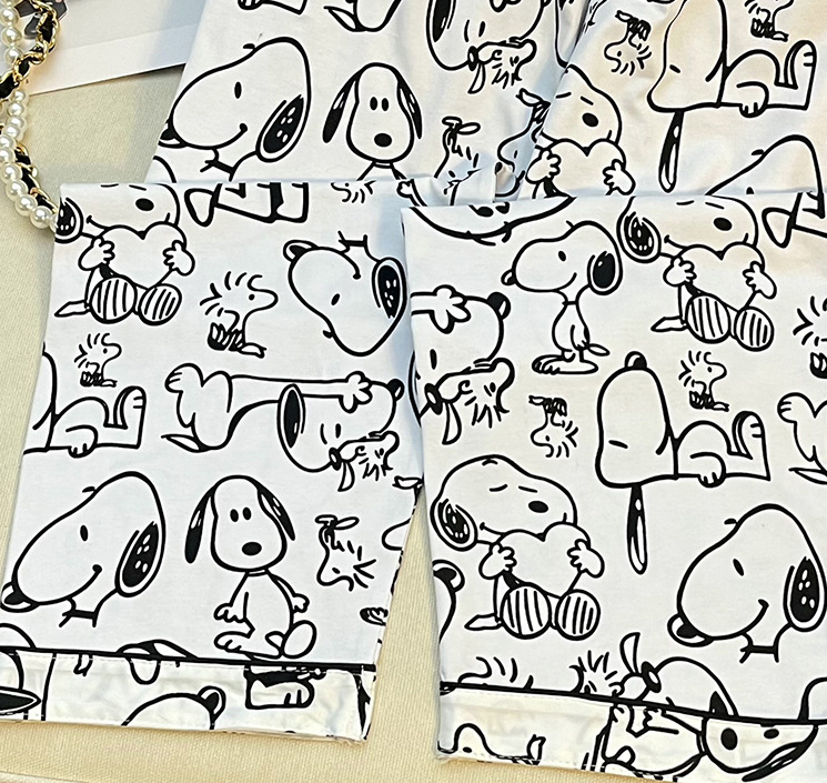 Long Sleeve Sleepwear Set for Women, Sweet Cartoon Matching Pajamas
