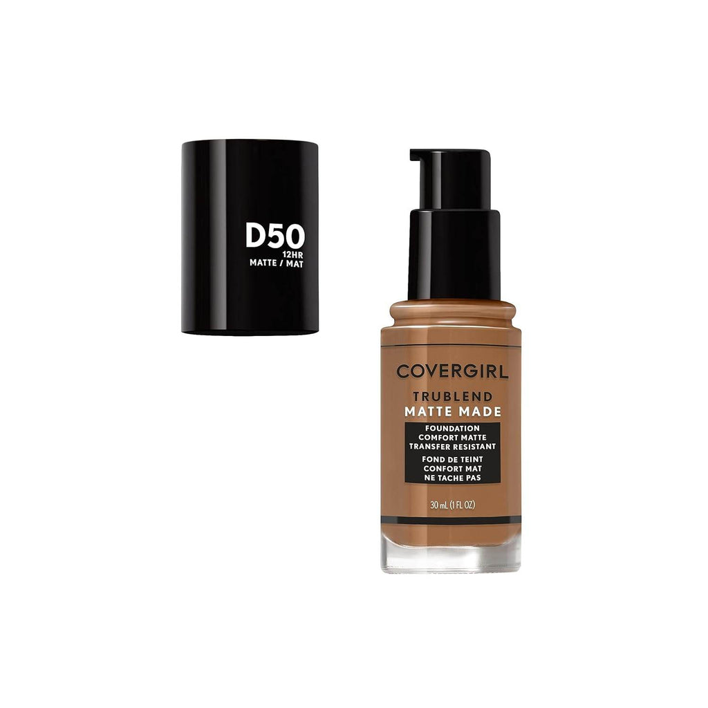 COVERGIRL TruBlend Matte Made Liquid Foundation, Deep Golden D50, 1.01 Fl Oz (Pack of 1)