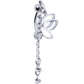 Clear Gem Delightful Dragonfly Dangle Top Mount Belly Ring