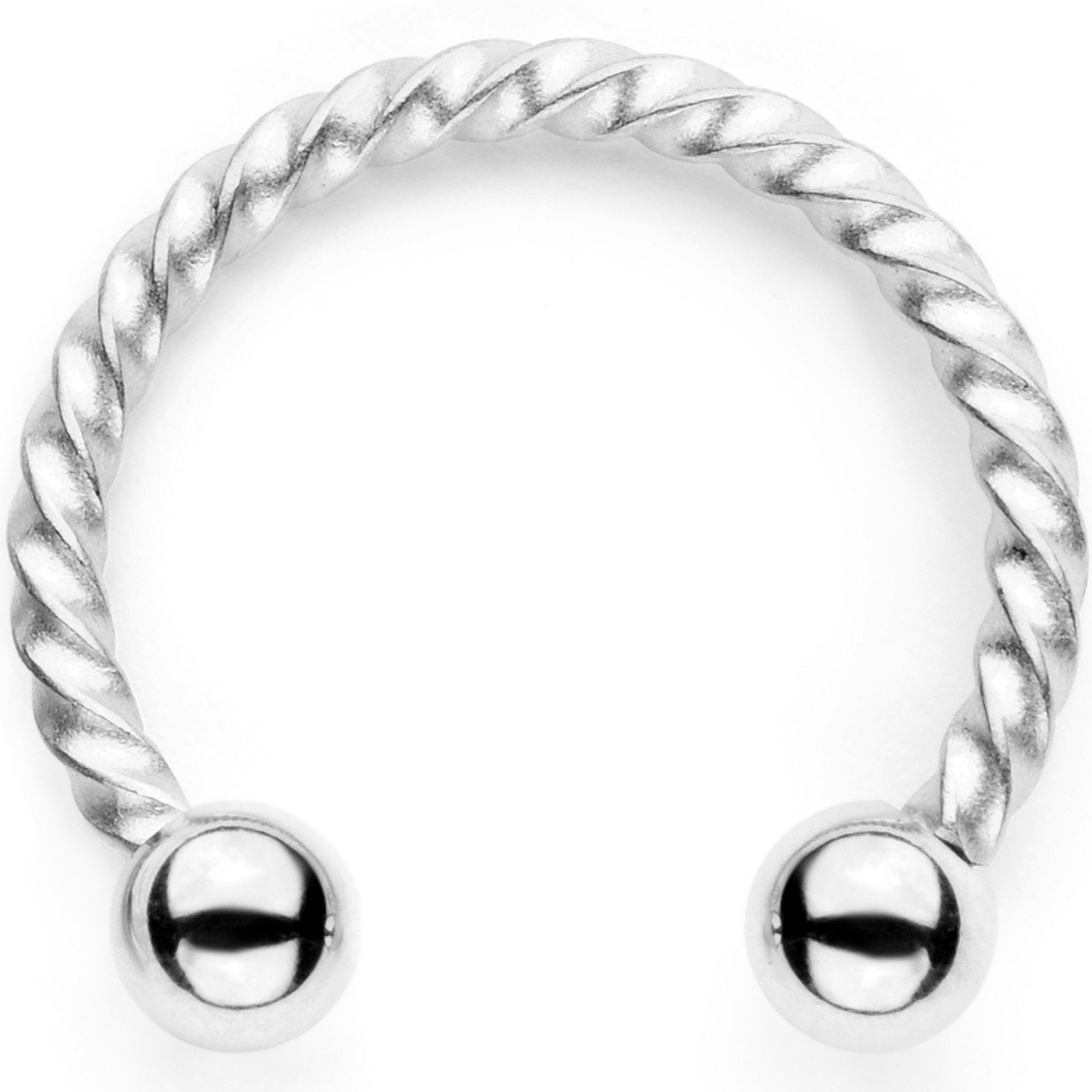 16G 3/8 Pink Faux Opal Twisted Horseshoe Closure Ring Set
