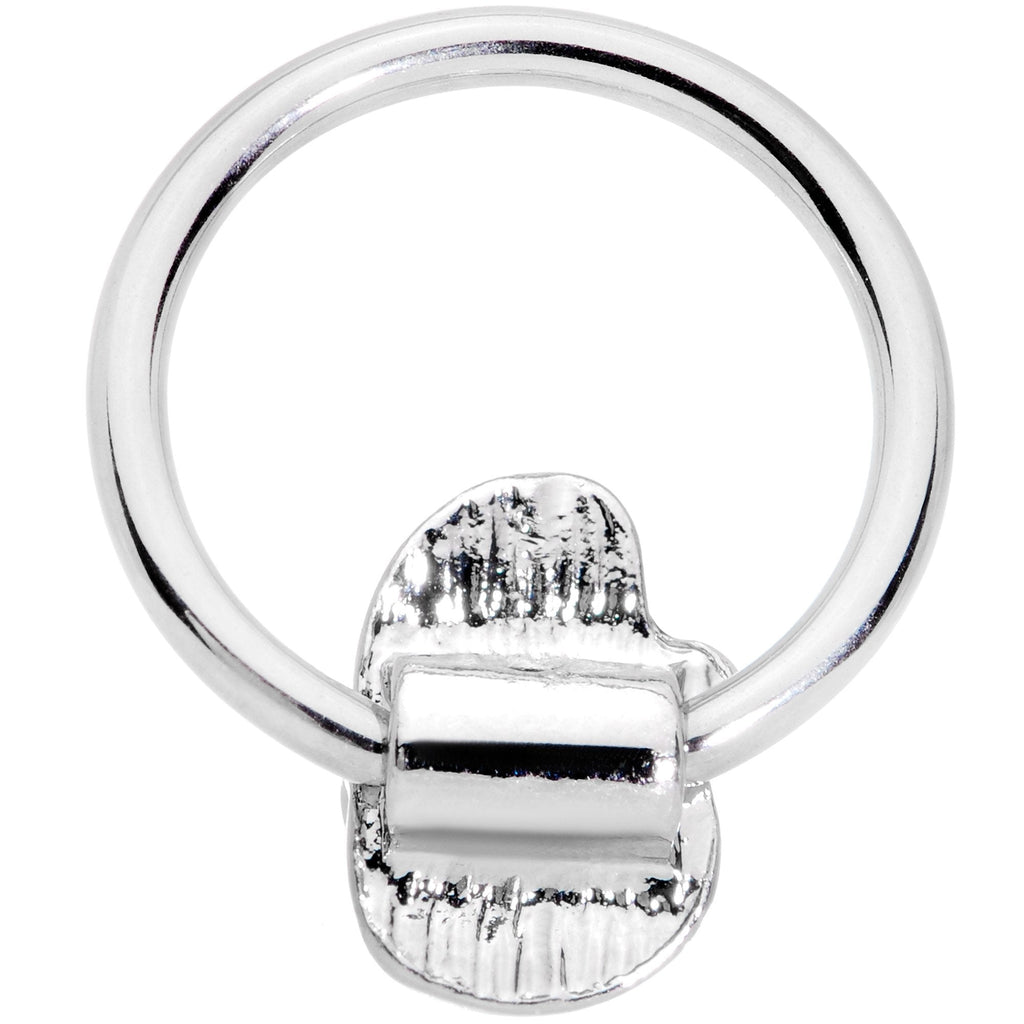 16G 3/8 Clear Gem Happy Santa BCR Captive Ring