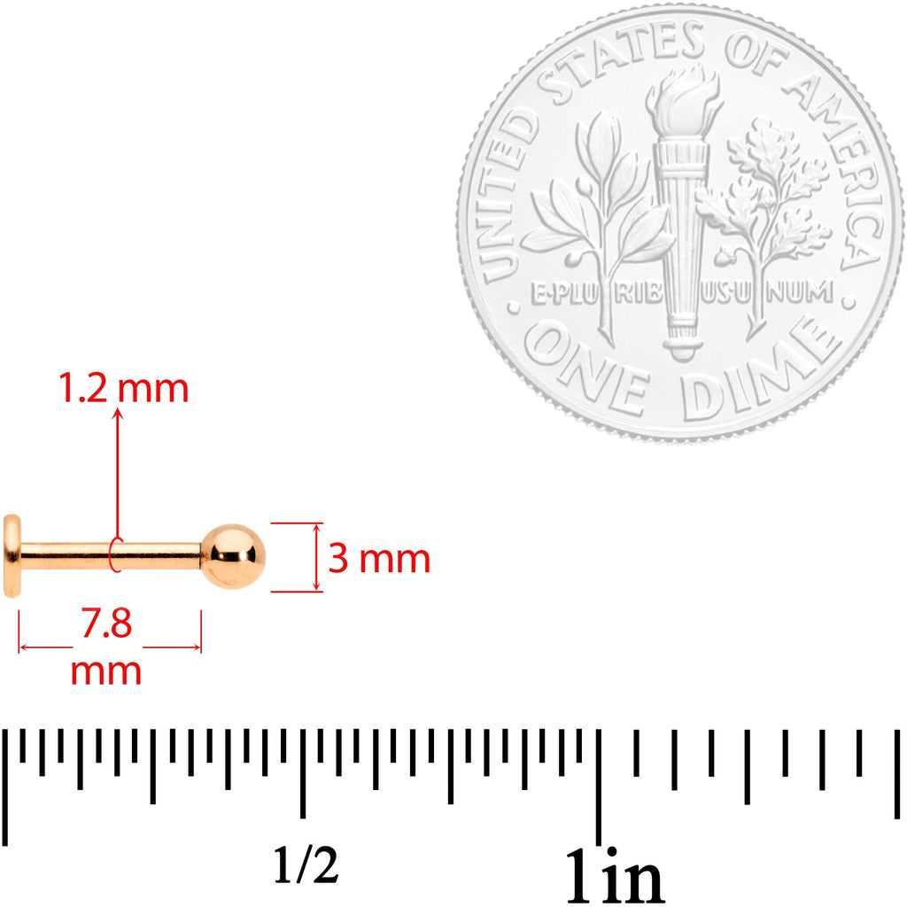 16G 5/16 Clear Gem Rose Gold Tone Internally Threaded Labret Set