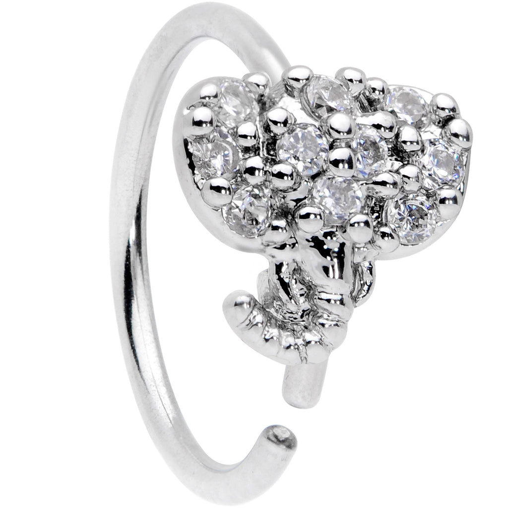 20G 5/16 Clear CZ Elegant Elephant Nose Hoop
