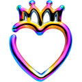 16G 5/16 Rainbow Royal Crown Heart Left Ear Closure Ring