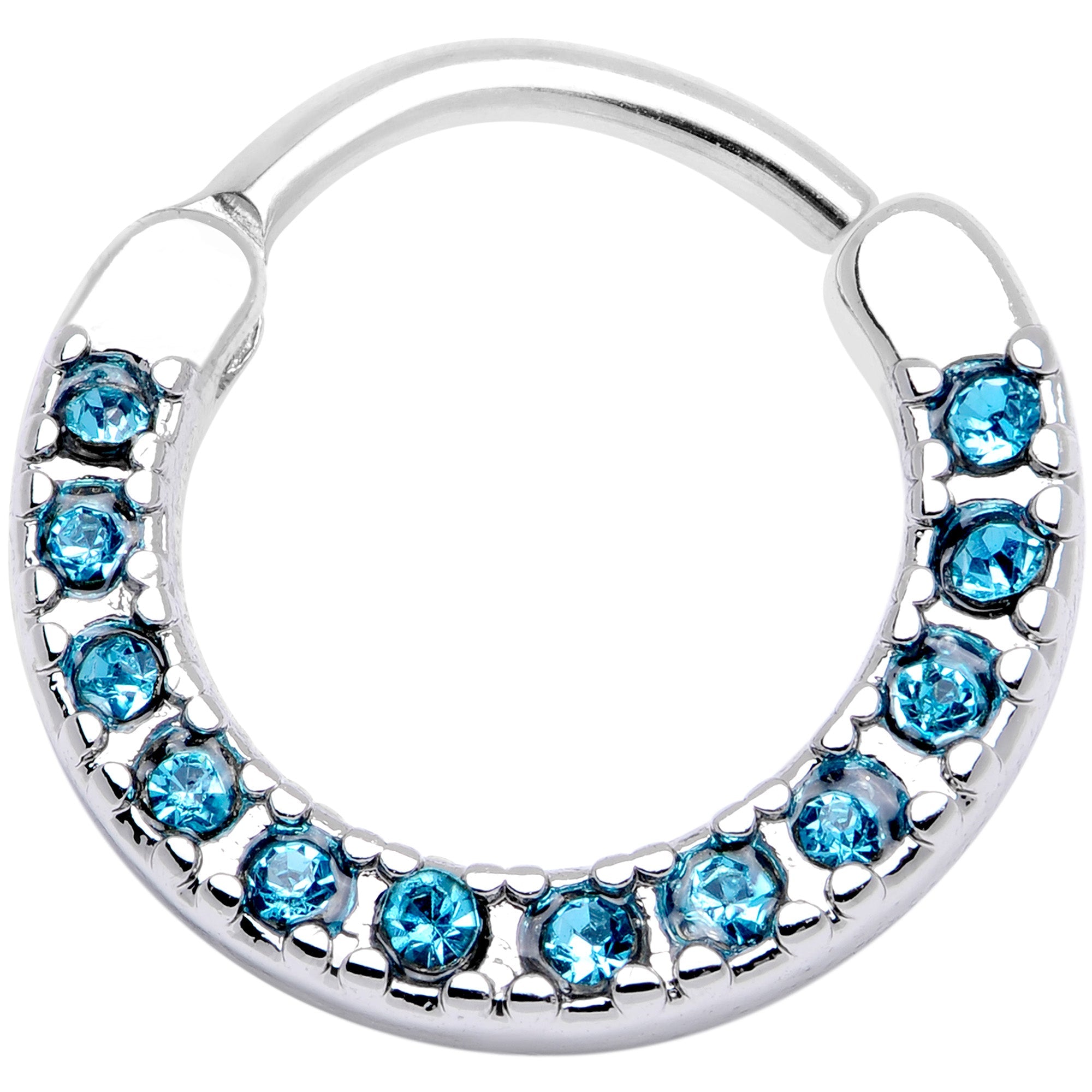16G 3/8 Aqua Gem Paved Septum Clicker