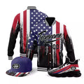 Personalized Flag Combo Offer, Custom Patriotic Sneaker, Jacket and Hat, Best Gift for Veteran and Patriot