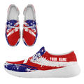 Personalized  America Flag Sneakers, Custom Patriotic Loafer Shoes,  Canvas Slip On Shoes,FN018-24020303-1w