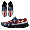 Personalized  America Flag Sneakers, Custom Patriotic Loafer Shoes,  Canvas Slip On Shoes,
FN018-24020303-4b