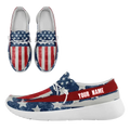 Personalized  America Flag Sneakers, Custom Patriotic Loafer Shoes,  Canvas Slip On Shoes,
FN018-24020303-4w