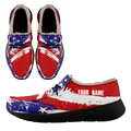 Personalized USA Flag Sneakers, Custom Stars and Stripes Loafer Shoes, Fur Lining Shoe, Pride in Comfort,FN042-24020304-1b