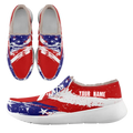 Personalized USA Flag Sneakers, Custom Stars and Stripes Loafer Shoes, Fur Lining Shoe, Pride in Comfort,FN042-24020304-1w
