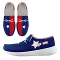 Personalized USA Flag Sneakers, Custom Stars and Stripes Loafer Shoes, Fur Lining Shoe, Pride in Comfort,FN042-24020304-5w